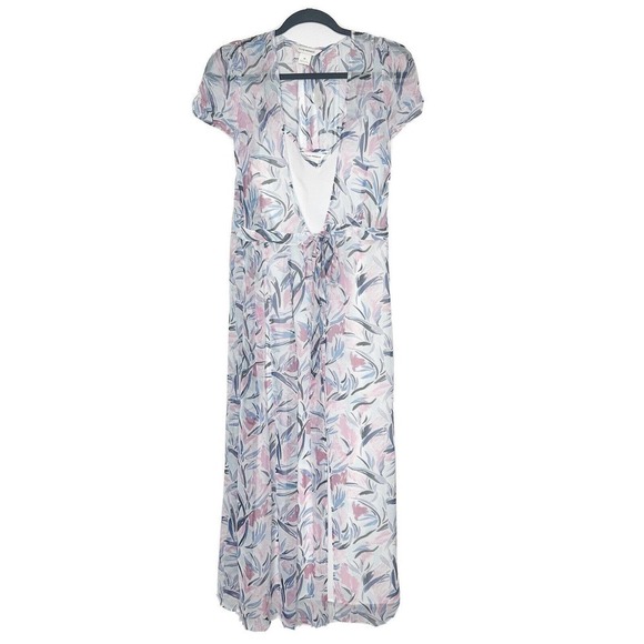 NWT Club Monaco Birds of Paradise Maxi Wrap Dress Sheer Top Dress Women's Sz 00 - Picture 2 of 11